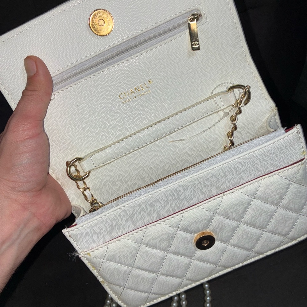 Ivory Quilted Crossbody Bag - Picture 14 of 14
